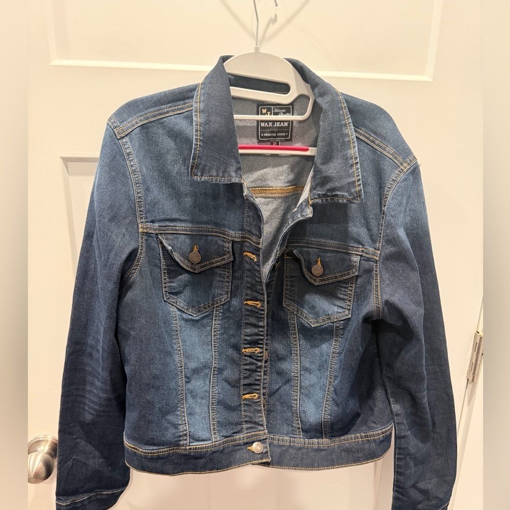 WAX JEAN Premium Denim Jacket 2X Dark Wash Stretch